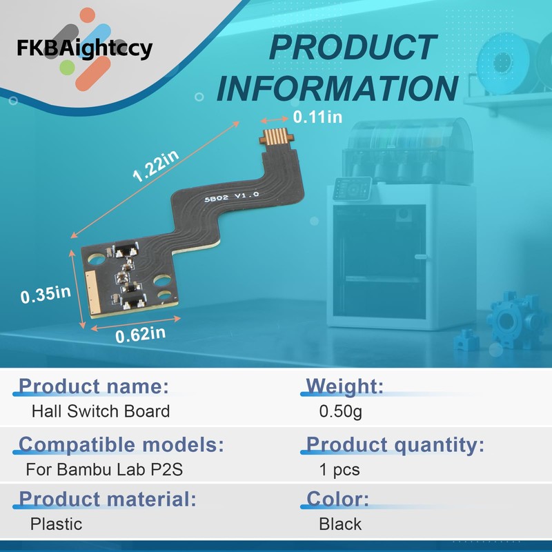 Extruder Filament Sensor Replacement for BambuLab P2S 3D Printer Hall