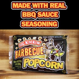 KICKIN' BBQ Microwave Popcorn Bags - 3 Pack - Ultimate Barbecue Gourmet Popcorn Gift - Makes a Great Movie Theater Popcorn or Snack Food for Movie Night