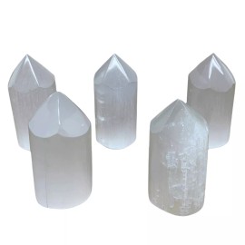 1pc, 3.1"-3.2" Selenite (Satin Spar) Crystal Crystal Tower Point Powerful, B3574