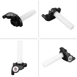 Hlyjoon 22 mm Motorcycle Visual Throttle Grips Twist Gas Grip Replacement Parts Fit for 50cc-160cc ATV Dirt Bike (White)