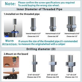 3 Inch Caster Wheels Heavy Duty Stem Caster 1600Lbs, Threaded Stem Casters 3/8"-16 x 1(Stem Diameter 3/8", Stem Length 1"), Safety Locking Caster Set of 4, Industrial Castor Wheels for Cart,Furniture