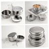 Mipcase 1 Set Outdoor Camping Cookware Portable Stainless Steel Kitchen
