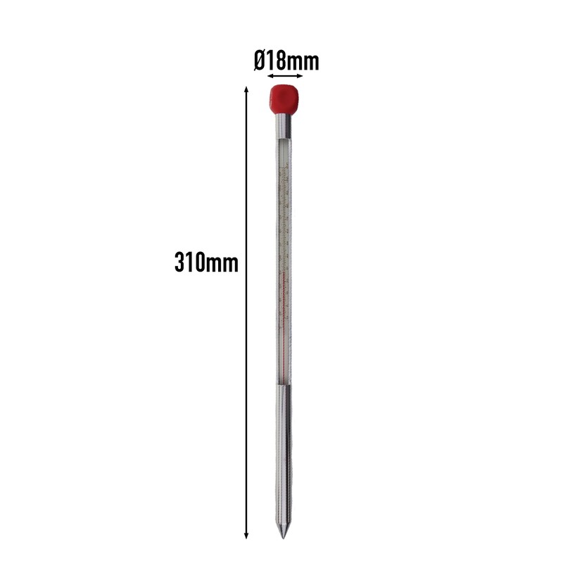 Garden Soil Thermometer 320mm Aluminium Case - Monitor Soil Temperature