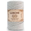 LUKCHE 4mm Single Strand Cotton Macrame Cord, 246 Feet -