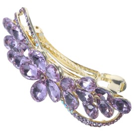 Baluue Large Spring Hairpin Hair Ties Banana Hair Clips Curler Rhinestones Curls Hair Rollers Mermaid Hair Spa Headband Bannana Clips for Hair Women Hairpin Purple Zinc Alloy