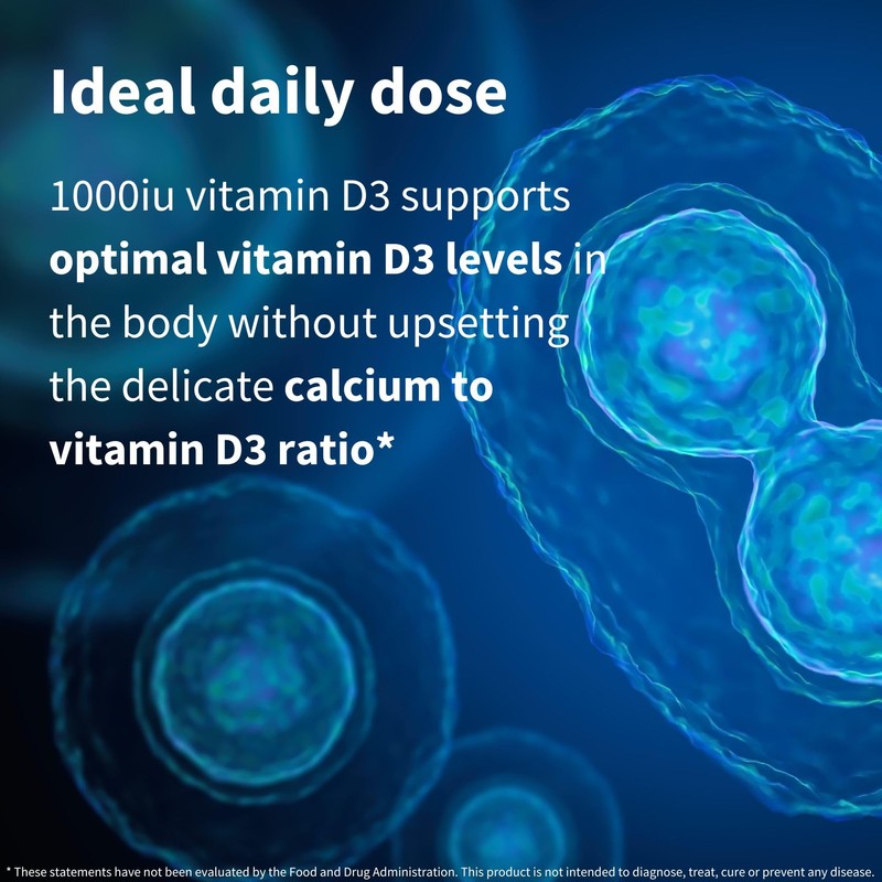 Igennus Natural Vegan Vitamin D3 1000IU, Clean Label, 365 Tablets,