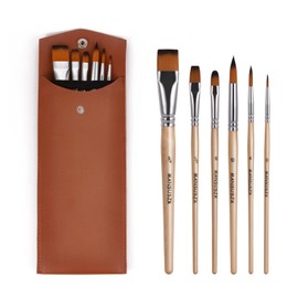Travel Watercolor Brushes for Artists Set of 6 Paint Brushes for Watercolors & Versatile in Gouache, Oil - Premium Art & Travel Kit