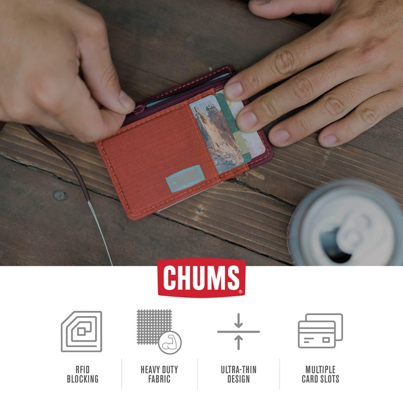 Chums Bandit Zip Compact Wallet - Slim RFID Wallet for