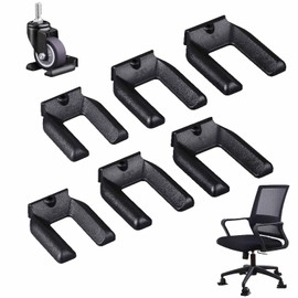 Coehaopike 6 Pcs Caster Stopper Fixed Chair Caster Stopper Protective Wheel Chock Chair Fixed Furniture Easy to Put On and Take Off Vibration Absorption Scratch Resistant Anti-Slip (Black, S)