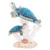 Sea Turtle Decor Figurine Blue Turtles Swimming on Coral Reef