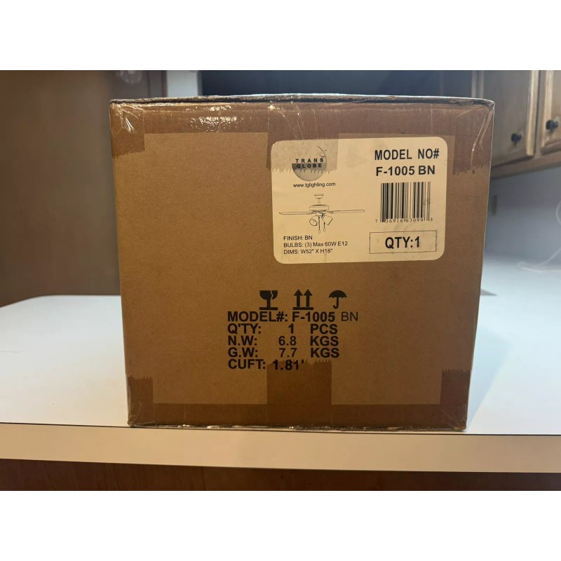 Trans Globe Lighting F-1005 BN 52" 5 Blade Indoor Ceiling
