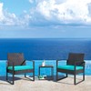 Flamaker 3 Pieces Patio Set Outdoor Wicker Patio Furniture Sets