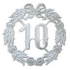 Kunze A013060102 Anniversary Number 10, Diameter 18 cm, Silver