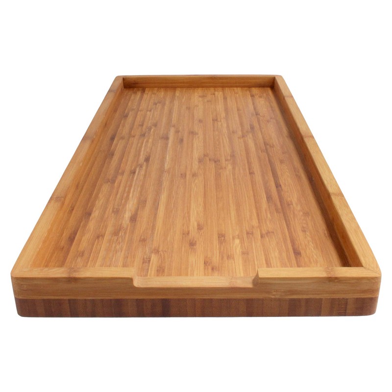 BambooMN Bamboo Range Burner Cover Cutting Board, New Vertical Cut,