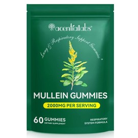 Mullein Gummies for Lungs, Edible Fitness Dietary Gummy, 1000mg Mullein Leaf Extract, mullein lung detox,Pear Flavor Gummies Supplement Healthcare:_Mullein Gummies*1