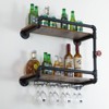 BOTAOYIYI Wine Rack Wall Mounted 2 Tier, Hanging Floating Small