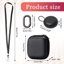 2 Pcs Ear Plug Carrying Case with 2 Pcs Black Headphone Bags, Ear Plug Case Keychain, Earbud Case with Clip, Loop Earplug Case for Storage Earbuds, Trinkets, Pills (Black, Medium)