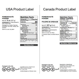 Food to Live Pomegranate Powder, 8 Ounces – 100% Natural Antioxidant, Rich Superfood for Smoothies, Baking and Juice, with real fruit flavor, Vegan, Kosher, Bulk