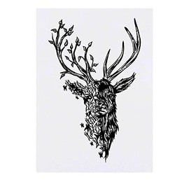 'Butterfly Stag' Temporary Tattoo - Water Resistant, Skin-Safe, Non-Toxic Transfer (TO00046208)