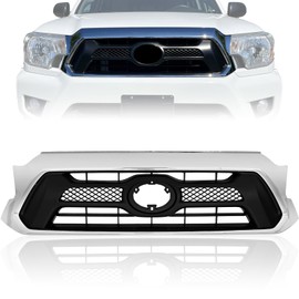 CarPartsDepot Front Grille Grill Compatible With Toyota Tacoma (Chrome, 2012-2015 Tacoma)