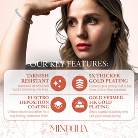 MINDDHA 18K White Gold Plated 3mm Cubic Zirconia Tennis Bracelet – Elegant CZ Tennis Bracelet for Women, Thin, Dainty, & Classic, Available in Yellow and White Gold Options, Size 6"