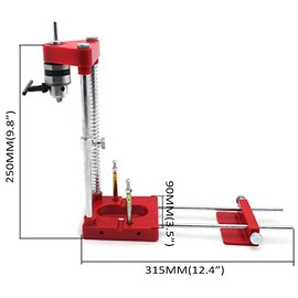 HTTMT- Red Cabinet Hardware Woodworking Punch Locator Drill Guide Adjustable Hole Drilling Template Tool [P/N: ET-TOOL040-RED]