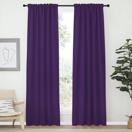 NICETOWN Blackout Curtain Panels Window Draperies - (Royal Purple Cappuccino Color) 34-Inch Wide x72-Inch Long, 2 Pieces, Home Decoration Light & Noise Reducing Room Darkening Drapes for Bedroom