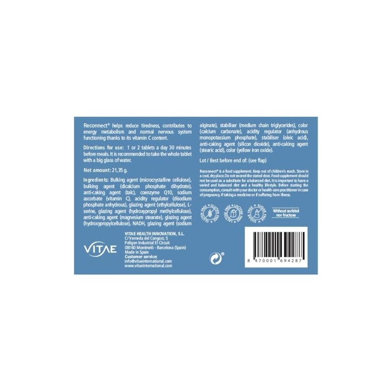 Vitae ReConnect | NADH, CoQ10, Serine, Vitamin C | Energy