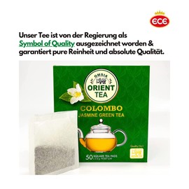 Orient Tea, Jasmine Tea (Tea Bag for Teapot), 100% Pure Natural Hand-Picked Tea, No Additives (50)
