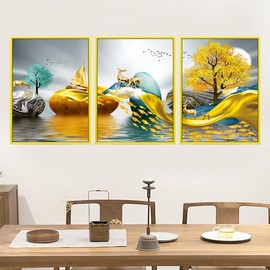 Plant Wall Stickers – 3 Pack Botanical Leaf Decals (12" x 16" Each) – Aesthetic Greenery for Home, Office, Bedroom, Living Room – Removable Vinyl Decor (Design 4)