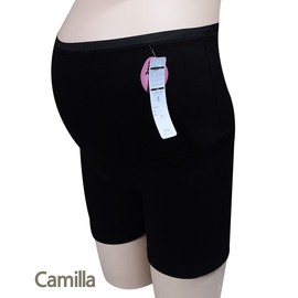 Fleece-lined Maternity Belly Support Mid-Thigh Undershorts SN2111-0196 Dark Gray/FREE