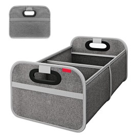 Trunk Organizer for Car, Portable SundriesOrganizer Foldable Waterproof Auto Storage Bag Cargo Trunk Groceries Organizer, Car Accessories Universal for SUV, Truck, Van, Sedan (Grey)