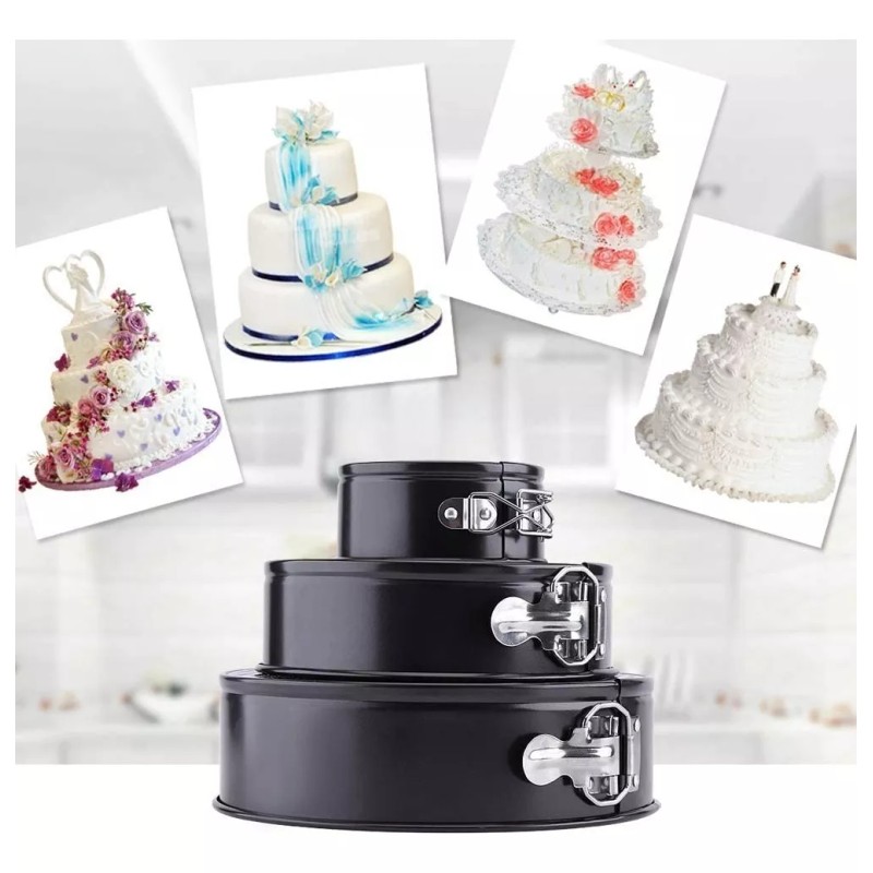 MARZSEFLO Moldes Pasteles Repostería Desmontables Para Tartas 3 Piezas