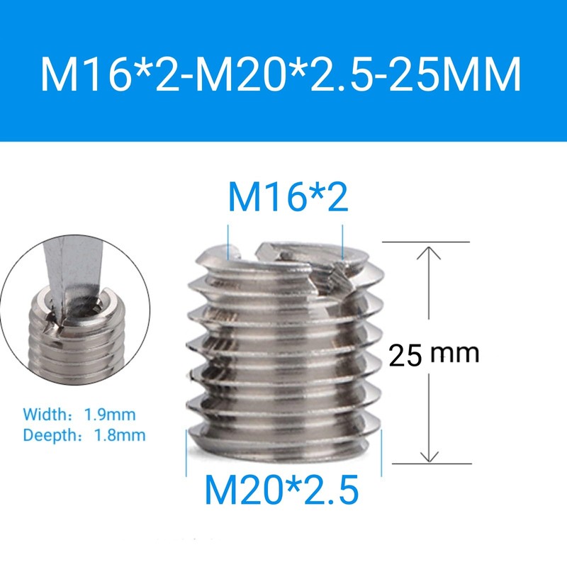 BORDSTRACT Reducing Nut with Male Thread, 10 Pieces M16 x