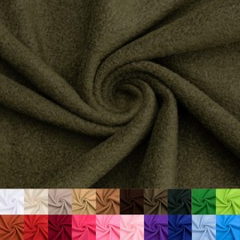 Pico Textiles 1 Yard - Olive Solid Fleece Fabric - Solid Color Fleece Fabric - Sold by The Yard - Variety of Colors - Ideal for Sewing Projects, Scarves, No Sew Fleece Throws and Tie Blankets.