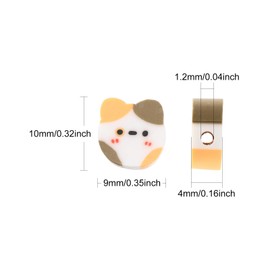 DanLingJewelry 100Pcs Polymer Clay Cat Beads Tiny Cat Head Beads Clay Animal Spacer Beads for DIY Bracelet Necklace Hair Clip Accessories