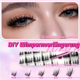 Veleasha Fox Eye Cluster Eyelashes, Pack of 100, C Curl, Manga Eyelashes, Left & Right, Spiky Cluster Eyelashes with Lower Eyelashes, Super Soft Band, DIY Overlap, Anime Lash Clusters at Home (Crown)