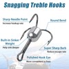 Weighted Treble Hooks Saltwater Snagging Hooks Fishing Hooks,5pcs Sharp Treble