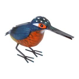 Primus Metal Kingfisher Garden Ornament Sculpture Gift, Hand Painted, 20 x 8.5 x 12cm