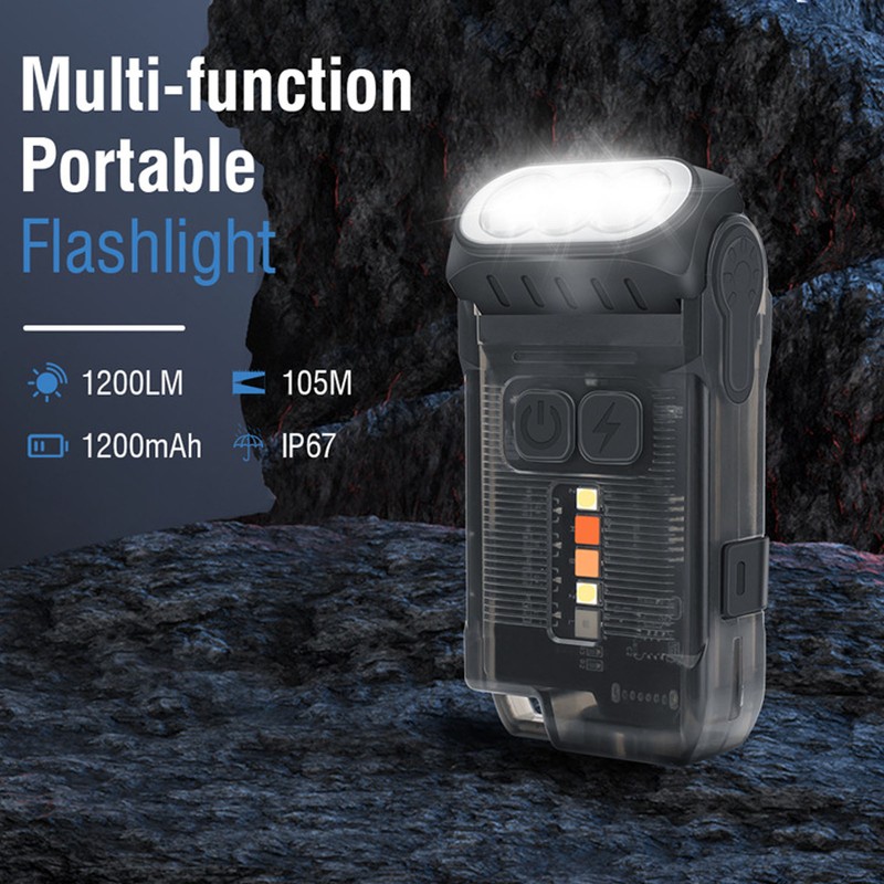 Small Powerful EDC Flashlight Bright 1200LM USB C Rechargeable IP67