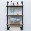 MBQQ 3 Tier Shelving Bathroom Pipe Shelves with Towel Bar