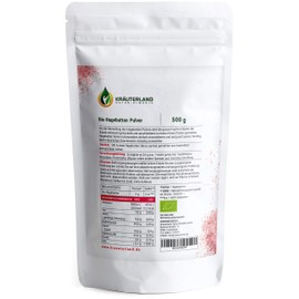 Kräuterland - Organic Rosehip Powder 500 g in Raw Food Quality - 100% Pure, Vegan - Finely Ground Organic Rosehip Fruits Rosa Canina - Premium Quality