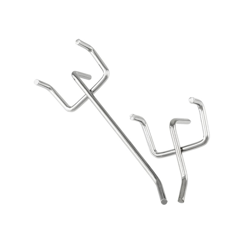 QWORK® 60 x Perforated Wall Hooks, Pegboard Hooks, Tool Wall