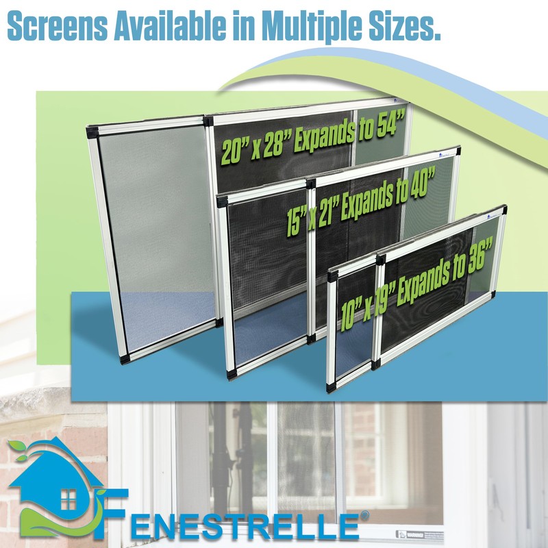 Fenestrelle Expandable Window Screen – 15″ H × 21″–40″ W