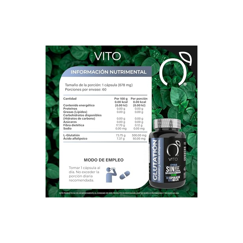 VITO - Glutatión con Ácido Alfa Lipoico - 60 Cápsulas