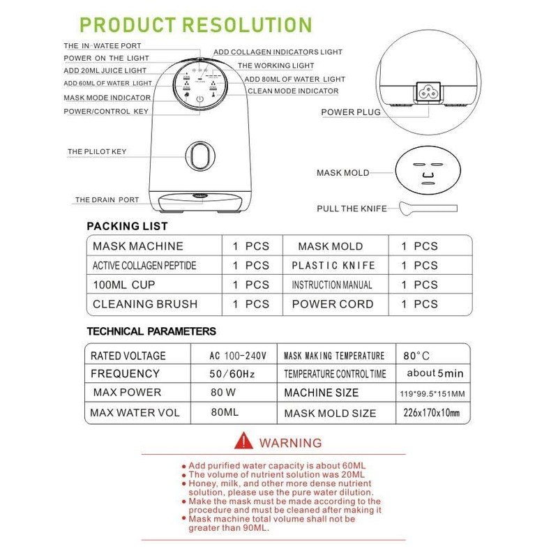 Face Beauty Equipment Home Use Facial Mask Maker Machine DIY