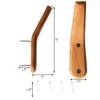UMZi Wood Wall Hooks, 2 Pack Coat Hooks Mounted Rustic