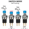 DIYhz 5Pcs Self Locking SPST Latching Type Dash ON/Off Blue