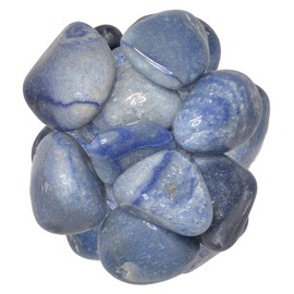 Hypnotic Gems Materials: 1/2 lb Blue Quartz Tumbled Stones - Grade 2 - XLarge - 1.5" to 2" Avg. - Bulk Natural Rocks Polished Gemstone Supplies for Wicca, Reiki, Energy Crystal Healing