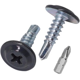 SKIR'CO (Pack of 50) Painted 4.2 x 16 mm Self Drilling Screws, Phillips Modified Truss Head, Tapping Screw, Flat Head (50, Anthracite Grey RAL 7016)